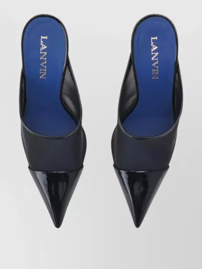 Lanvin Mesh Mule Pumps Pointed Toe Geometric Heel In Multi