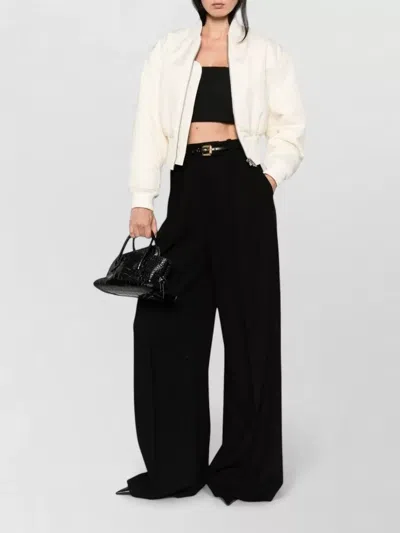 Balenciaga Cropped Bomber Jacket In Technical Faille In White