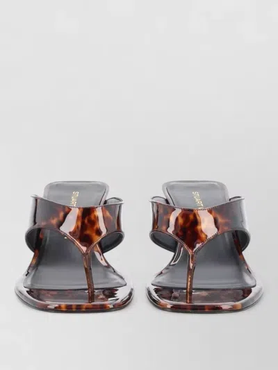 Stuart Weitzman 50mm Vinnie Printed Patent Leather Thong Sandals In Multi