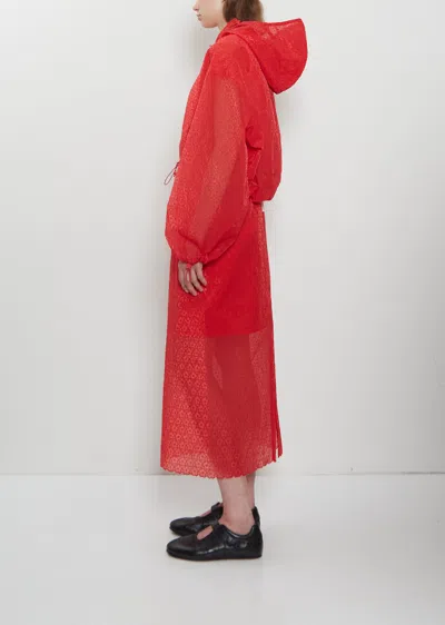 Cecilie Bahnsen Aisha Windflower Embroidered Sheer Organza Jacket In Red