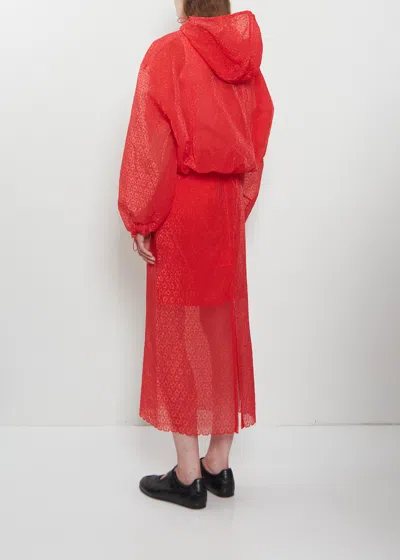 Cecilie Bahnsen Aisha Windflower Embroidered Sheer Organza Jacket In Red