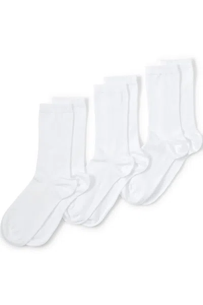 Lands' End 3-pack Seamless Toe Solid Crew Socks In White
