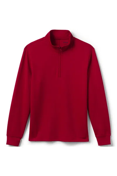 Lands' End School Uniform  Quarter Zip Pullover In Red