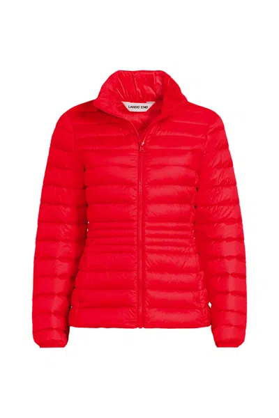 Lands' End Wanderweight Ultralight Packable Down Jacket In Red