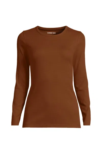 Lands' End 3/4 Sleeve Cotton Supima Tunic In Brown
