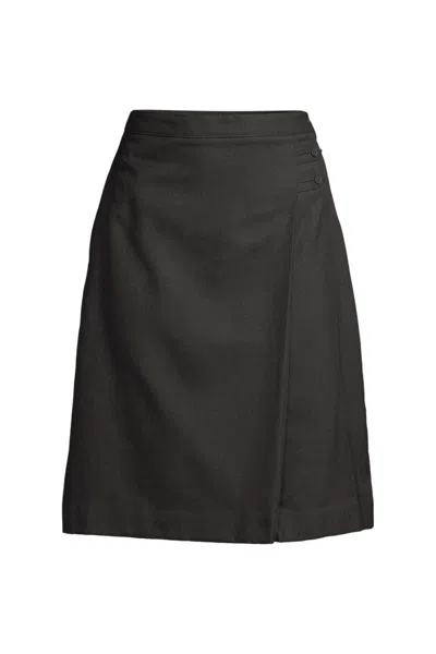 Lands' End Plus Solid A-line Skirt Below The Knee In Gray