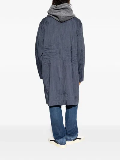 Dsquared2 Distressed Herringbone Coat In Blue