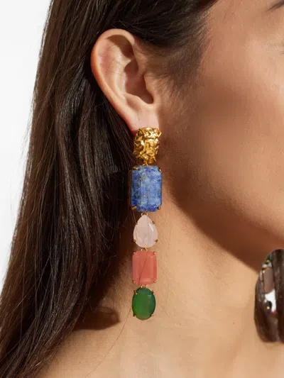 Balmain Gemstone-embellished Drop Earrings In Multi