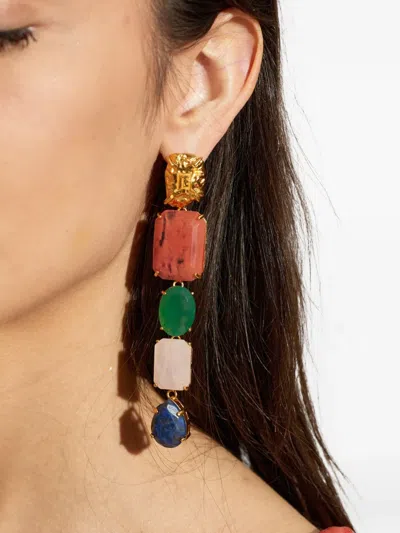Balmain Gemstone-embellished Drop Earrings In Multi