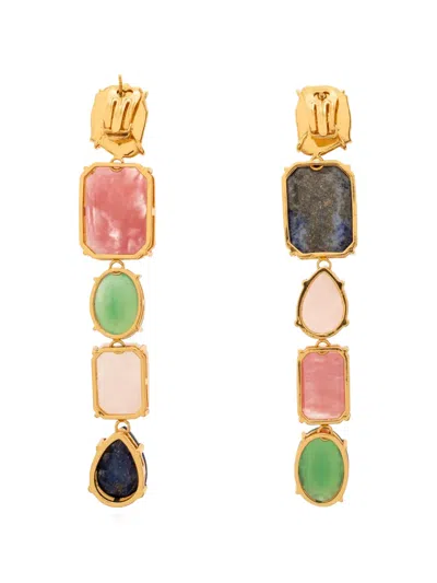 Balmain Gemstone-embellished Drop Earrings In Multi