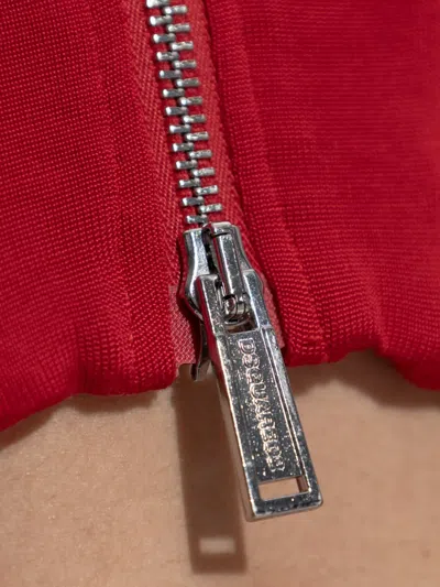 Dsquared2 Logo-patch Cropped Jacket In Red