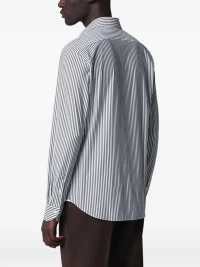 Xacus Buttoned Striped Shirt In White