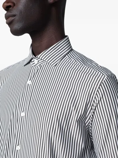 Xacus Buttoned Striped Shirt In White
