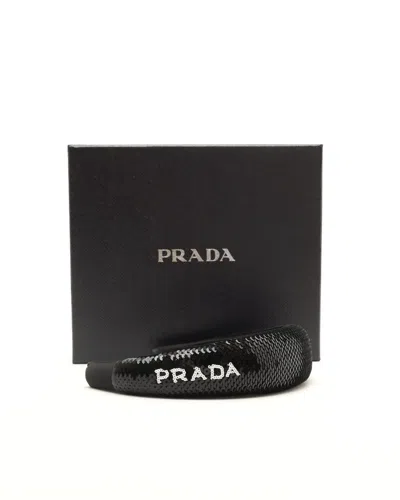 Prada Sequin Headband In Brown