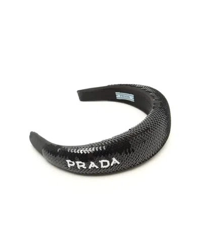 Prada Sequin Headband In Brown