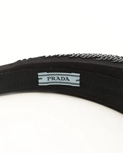 Prada Sequin Headband In Brown