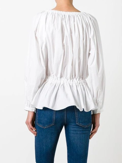 Shop Rochas Pleated Blouse In White