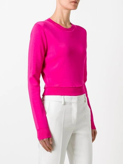 Shop Mugler Cut-out Cropped Jumper In 3504 Cheeky Pink