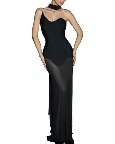 Ariel Tesoro Solid Maxi Dress In Black