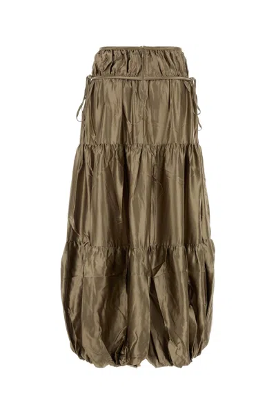 Co Dove Satin Skirt With Silk Lining In Neutral
