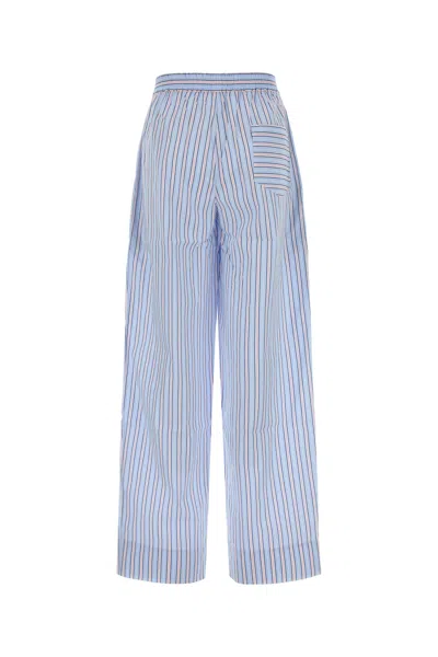 Des_phemmes Grey Stripes Relaxed Elasticated Pants In Blue