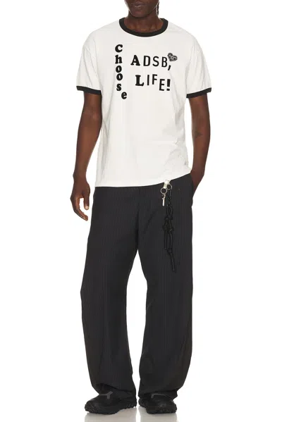 Andersson Bell Essential Adsb Flocking Ringer T-shirt In White