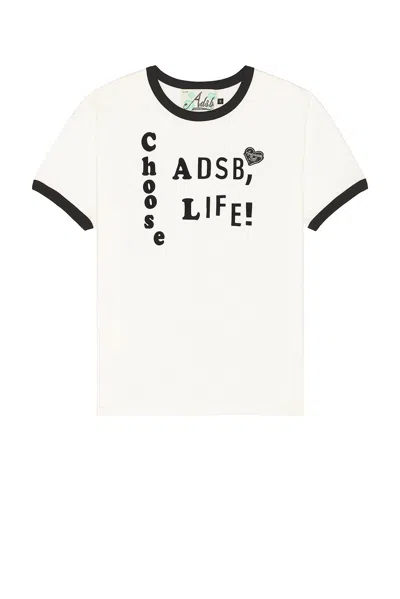 Andersson Bell Essential Adsb Flocking Ringer T-shirt In White