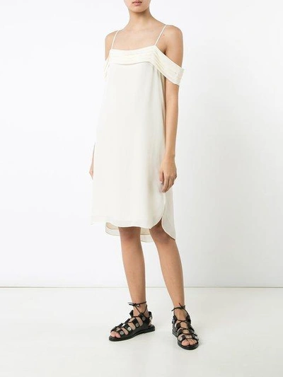 ruffled drop shoulder dress