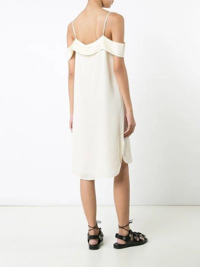 Shop Alexander Wang T Ruffled Drop Shoulder Dress In White