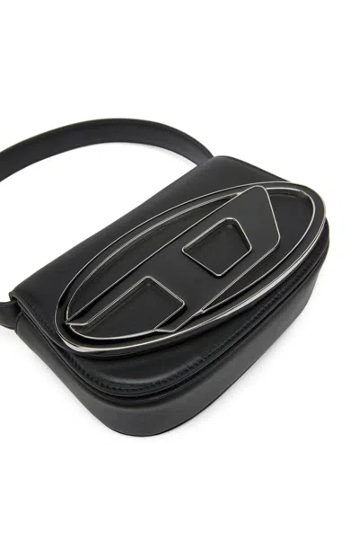 Diesel Mini Shoulder Bag In Soft Nappa Leather With Logo Detail In Black