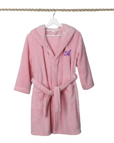 Linum Home Textiles Monogrammed Waffle Small/medium Terry Bathrobe In Pink