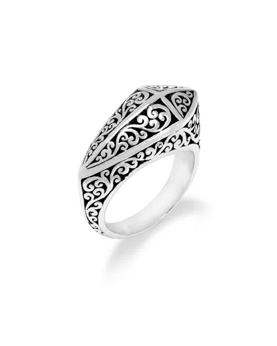 Lois Hill Silver Pyramid Ring In Orange