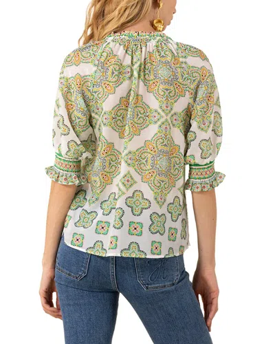 Hale Bob Silk-blend Eileen Blouse In Green