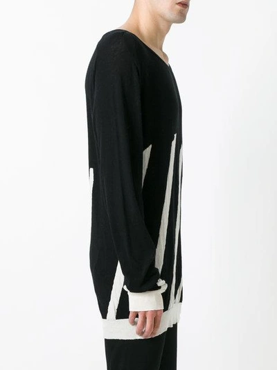 Haider Ackermann Stripe Cotton-cashmere Sweater In Black