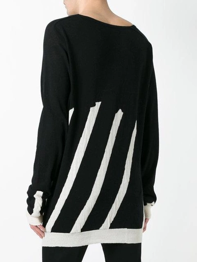 Haider Ackermann Stripe Cotton-cashmere Sweater In Black