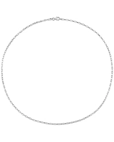 Italian Silver Fancy Rectangular Rolo Chain Necklace