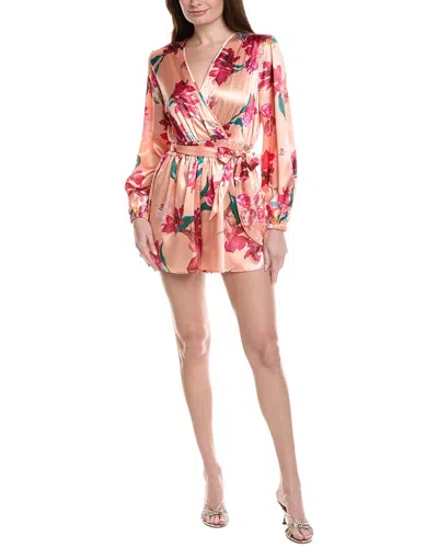 Ipponelli Belted Floral Romper In Pink
