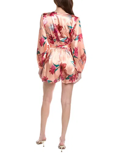 Ipponelli Belted Floral Romper In Pink