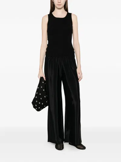 Deha Drawstring Palazzo Pants In Black