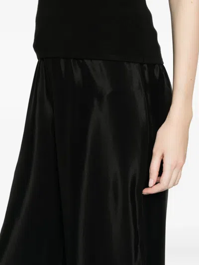 Deha Drawstring Palazzo Pants In Black