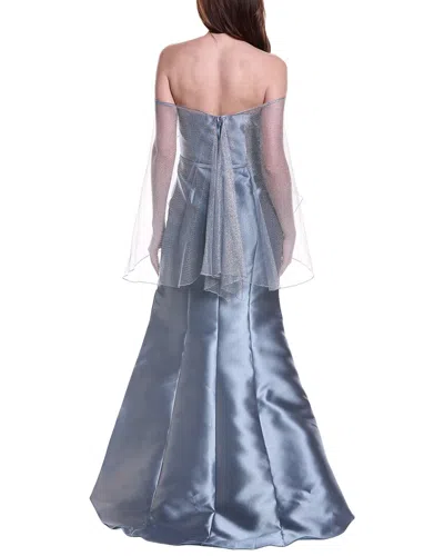 Rene Ruiz Column Gown In Silver