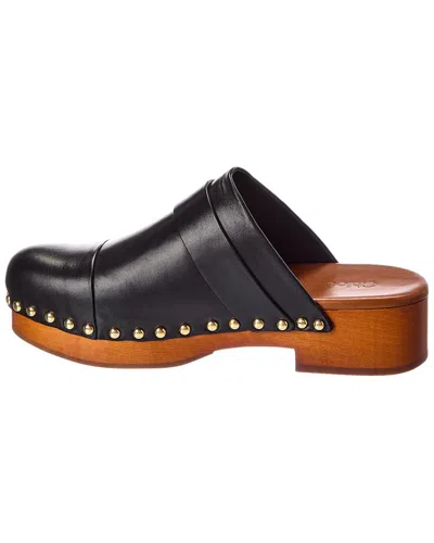 Chloé Jeannette Embellished Leather Clogs In Black