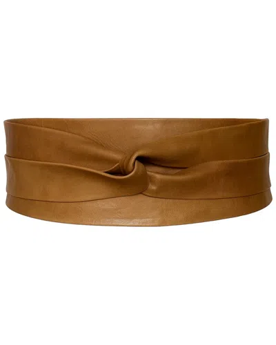 Ada Collection Classic Wrap Leather Belt In Brown