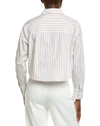 Kenneth Cole Cropped Button Front Shirt In White