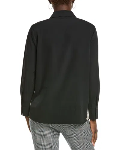 Kenneth Cole Oversized Button Front Shirt In Black