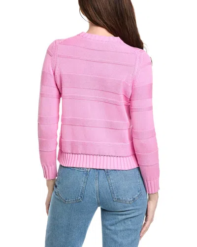 Hannah Rose Jessie Textured Stripe Pullover In Pink