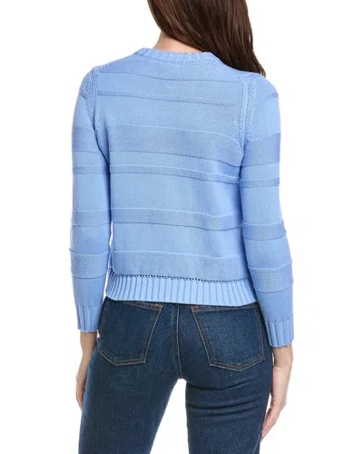 Hannah Rose Jessie Textured Stripe Pullover In Blue