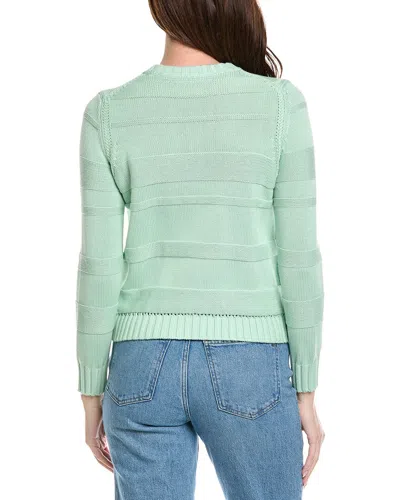 Hannah Rose Jessie Textured Stripe Pullover In Green