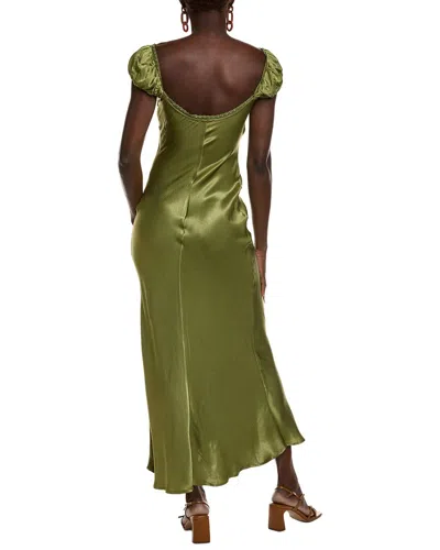 Bardot Stasia Satin Maxi Slip Dress In Green