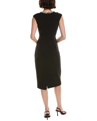 Badgley Mischka Solid Cocktail Gown In Black